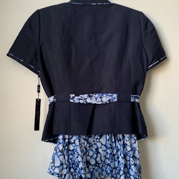 NWT Tahari ASL 2Piece Skirt Suit Short Sleeve Belted Jacket Pleated Flare Skirt - Picture 11 of 12